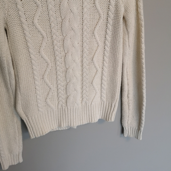 Aerie Y2K Textured Chunky Cable Knit Cardigan with Bobbles and Button Fr… - Picture 10 of 12